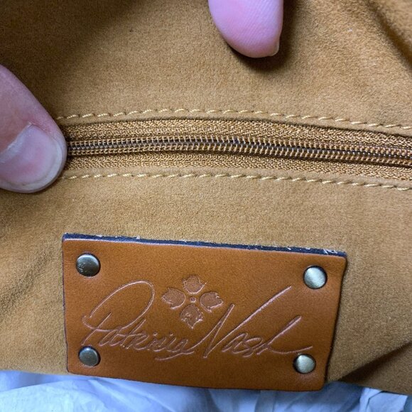 Patricia Nash Hand-painted Embossed Leather Shoulder Bag Size Small - Picture 7 of 13